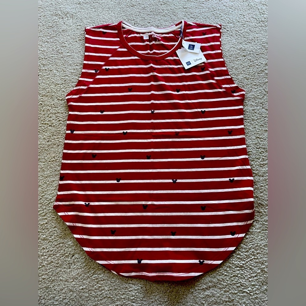 NWT GAP Disney red and white striped mickey ears tank- women’s S